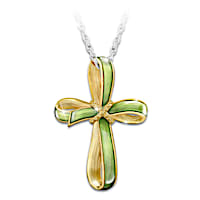 "Hosanna In The Highest" Palm Sunday Cross Pendant Necklace