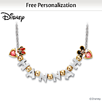 Disney Necklace Personalized With Name And Birthstones