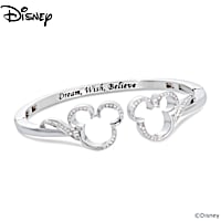 Mickey Mouse "Believe" Bracelet With 60 Crystals