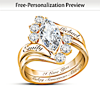 Genuine Topaz Love Completes Us Personalized Stacking Ring