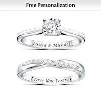 "Everlasting Love" Personalized Diamond Bridal Ring Set