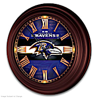 Baltimore Ravens Illuminated Atomic Wall Clock