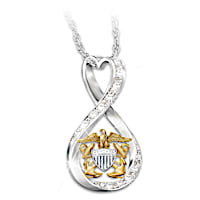 I Love My Sailor Women's Crystal Necklace