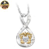 I Love My Sailor Women's Crystal Necklace