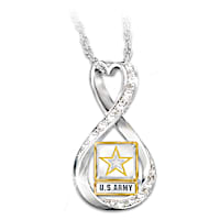 "I Love My Soldier" Women's Crystal Necklace