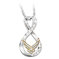 "I Love My Airman" Women's Crystal Necklace