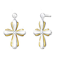 Blessed With Faith Diamond Earrings