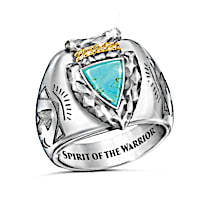 "Strength Of The Warrior" Arrowhead Design Turquoise Ring
