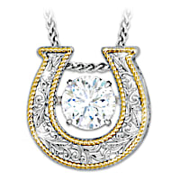 1.5-Carat White Topaz Lucky Gal Pendant Necklace