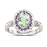 1.75-Carat Sage Quartz, Amethyst & Topaz Beauty Awakens Ring