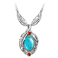 "Sedona Sky" Turquoise And Red Jasper Pendant Necklace