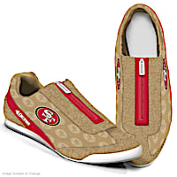 San Francisco 49ers Logo-Pattern Zipper Canvas Sneakers
