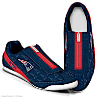 New England Patriots Logo-Pattern Zipper Canvas Sneakers