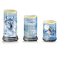 Eddie LePage Wolf Art Flameless Candle Set