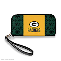 Green Bay Packers Women's Faux Leather Clutch Wallet