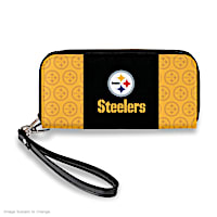Pittsburgh Steelers Women's Faux Leather Clutch Wallet