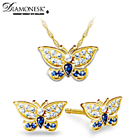 Royal-Inspired Butterfly Diamonesk Jewelry Set