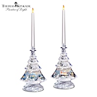 Thomas Kinkade Crystal Glow Candleholder Set