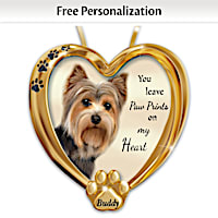 Personalized Pet Ornament With Yorkie Artwork
