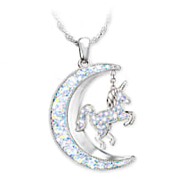 Unicorn Necklace With Aurora Borealis Crystals