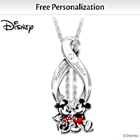 Disney Forever In Love Personalized Diamond Pendant Necklace