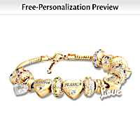 Birthstone Forever In A Mother's Heart Personalized Bracelet