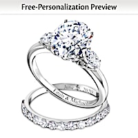 5-Carat Simulated Diamond Personalized Bridal Ring Set