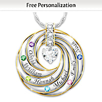 Birthstone Family's Strength & Love Personalized Necklace