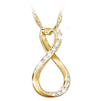 18K Gold-Plated Diamond Infinity Pendant For Daughter