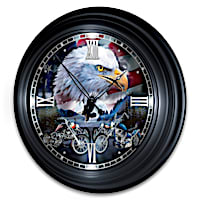 "Time To Ride" Illuminated Atomic Wall Clock With Biker Art