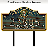 "Army Pride" Personalized Outdoor Address Sign