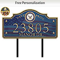 U.S. Navy Pride Personalized Outdoor Street Number Address Sign