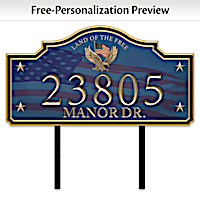 "Home Of The Free" Personalized Outdoor Address Sign