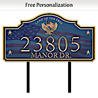 Home Of The Free Personalized Address Sign