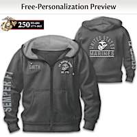 Ready At The Reveille USMC Personalized Men's Hoodie