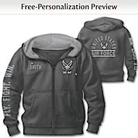 "Ready At The Reveille" USAF Personalized Men's Hoodie