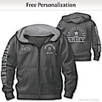 "Ready At The Reveille" U.S. Army Personalized Men's Hoodie