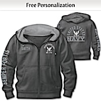 "Ready At The Reveille" Navy Personalized Men's Hoodie