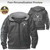 "Ready At The Reveille" Navy Personalized Men's Hoodie