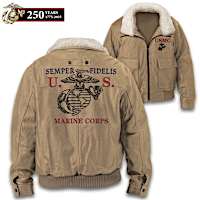 "USMC Semper Fidelis" Men's Twill Bomber Jacket