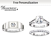 5-Carat Written In The Stars Personalized Wedding Ring Set