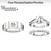 Written In The Stars Personalized Diamonesk Wedding Ring Set