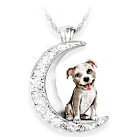 I Love My Pit Bull To The Moon And Back Pendant Necklace
