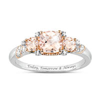 Genuine Morganite And Diamond Forever After Ring