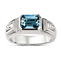 "Gentleman's Choice" London Blue Topaz & Diamond Men's Ring