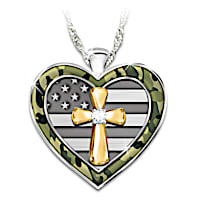 My Country, My Faith Diamond Pendant Necklace