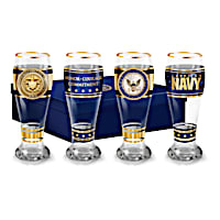 Navy Pride Pilsner Glass Set