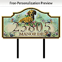 "Warm Dachshund Welcome" Personalized Address Sign