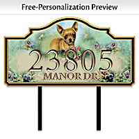 "Warm Chihuahua Welcome" Personalized Address Sign