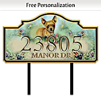 Warm Chihuahua Welcome Personalized Address Sign